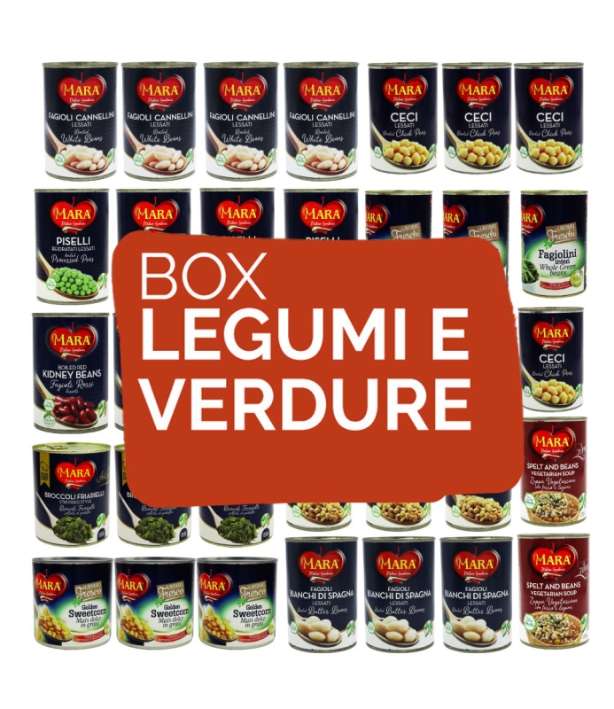 FOOD BOX , tris pasta di legumi coltivati in Italia - 6 buste da g