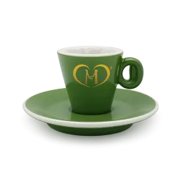 Tazzina Verde Mara Caffè con Piattino